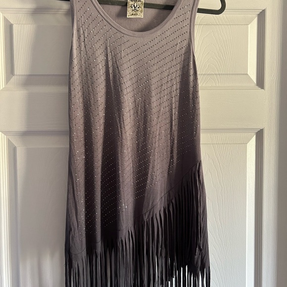 Vocal Tops - Rhinestone w/ fringe Sleeveless top